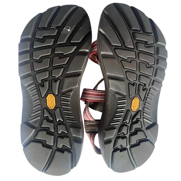 Chaco Z2 Toe Strap Sandals Womens 7 Brown Red Orange - Picture 2 of 8